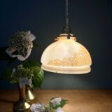 Vintage pearly glass lampshade pendant light