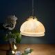 Suspension abat-jour vintage en verre nacré