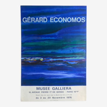 Poster in lithograph by gérard économos, musée galliera, 1976