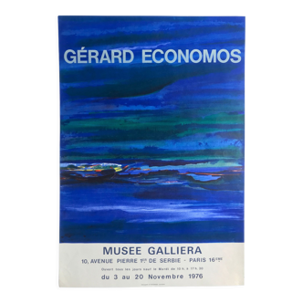 Affiche en lithographie de gérard économos, musée galliera, 1976