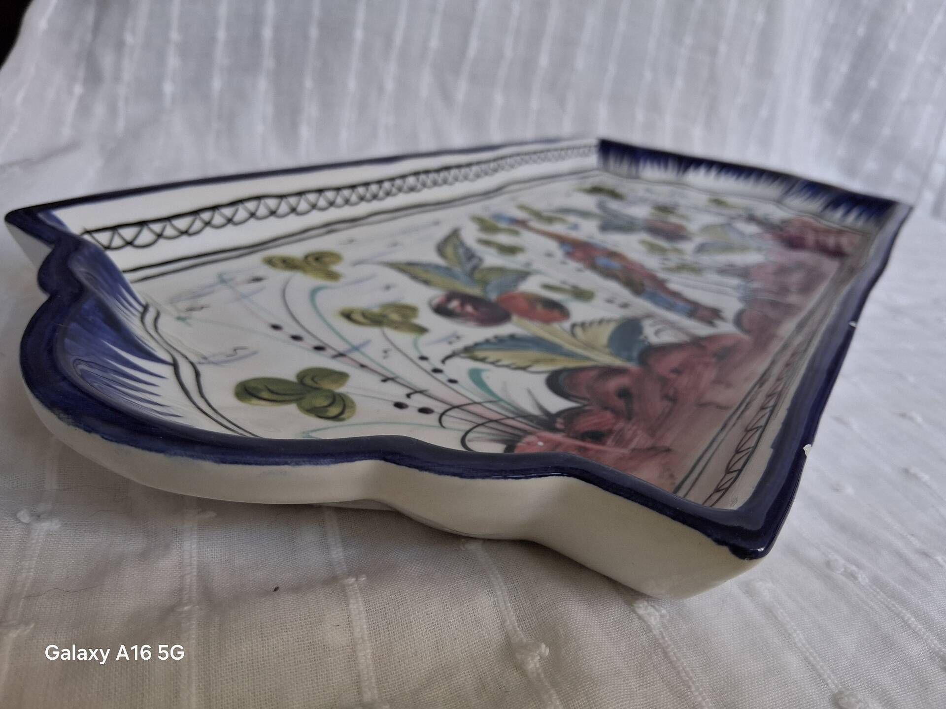 Vintage rectangular ceramic platter - Bricolarte Pombal