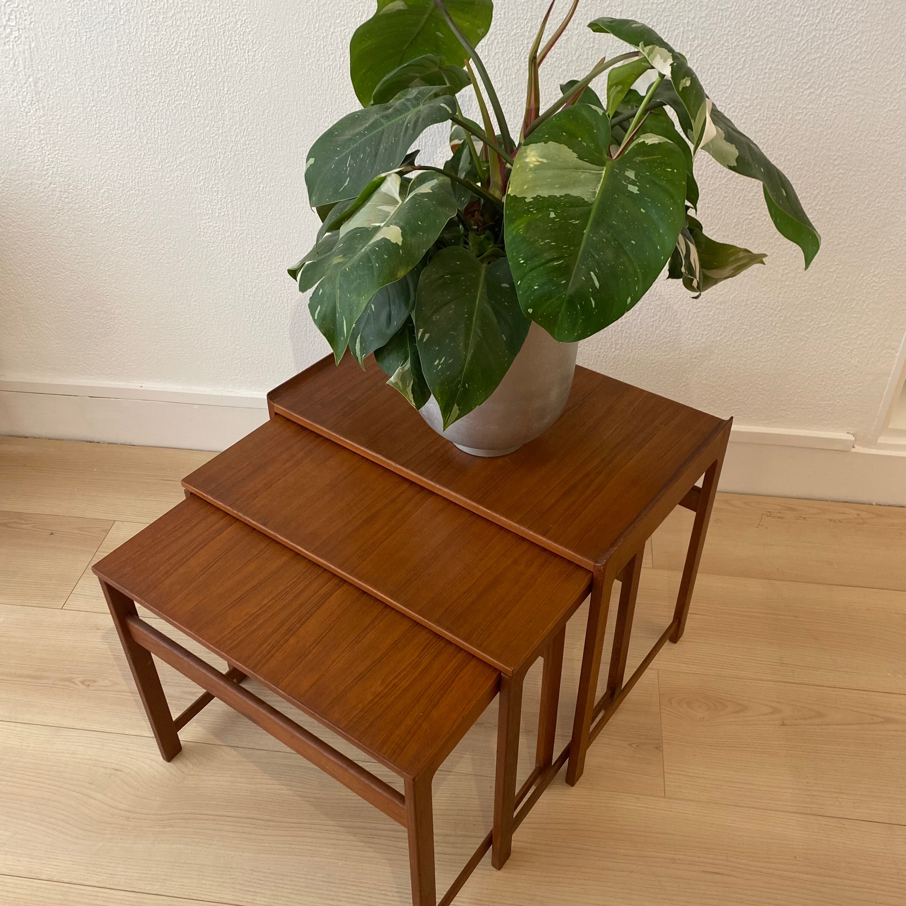 Scandinavian teak nesting tables