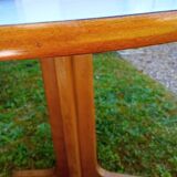 Round table in white formica and wood