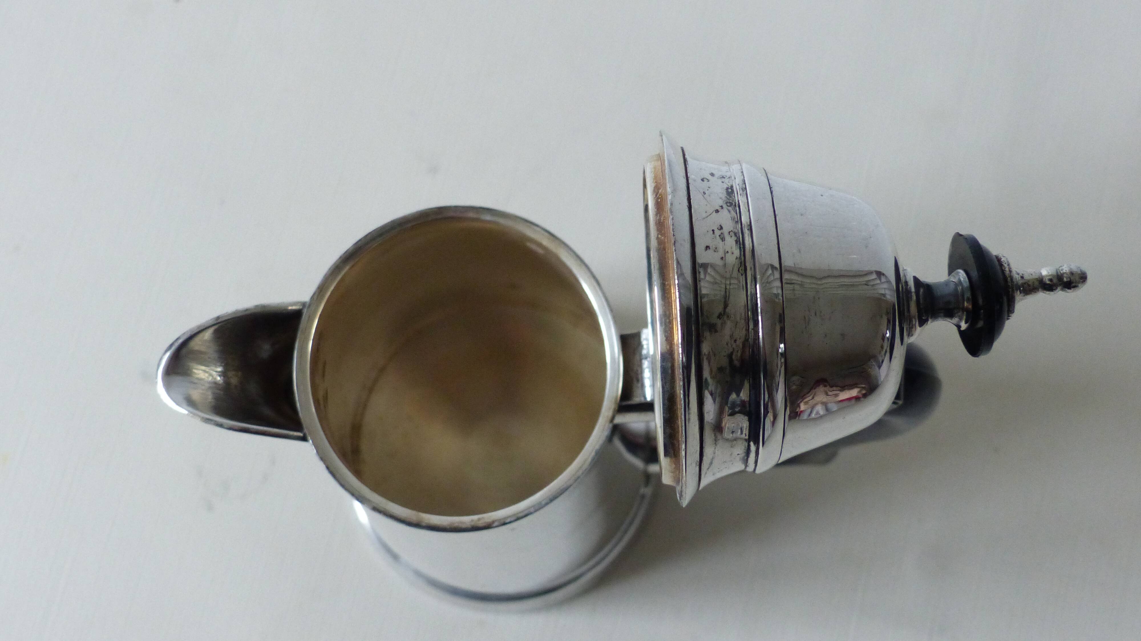 Silver-plated metal teapot