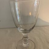 8 old blown and different foot wine glasses