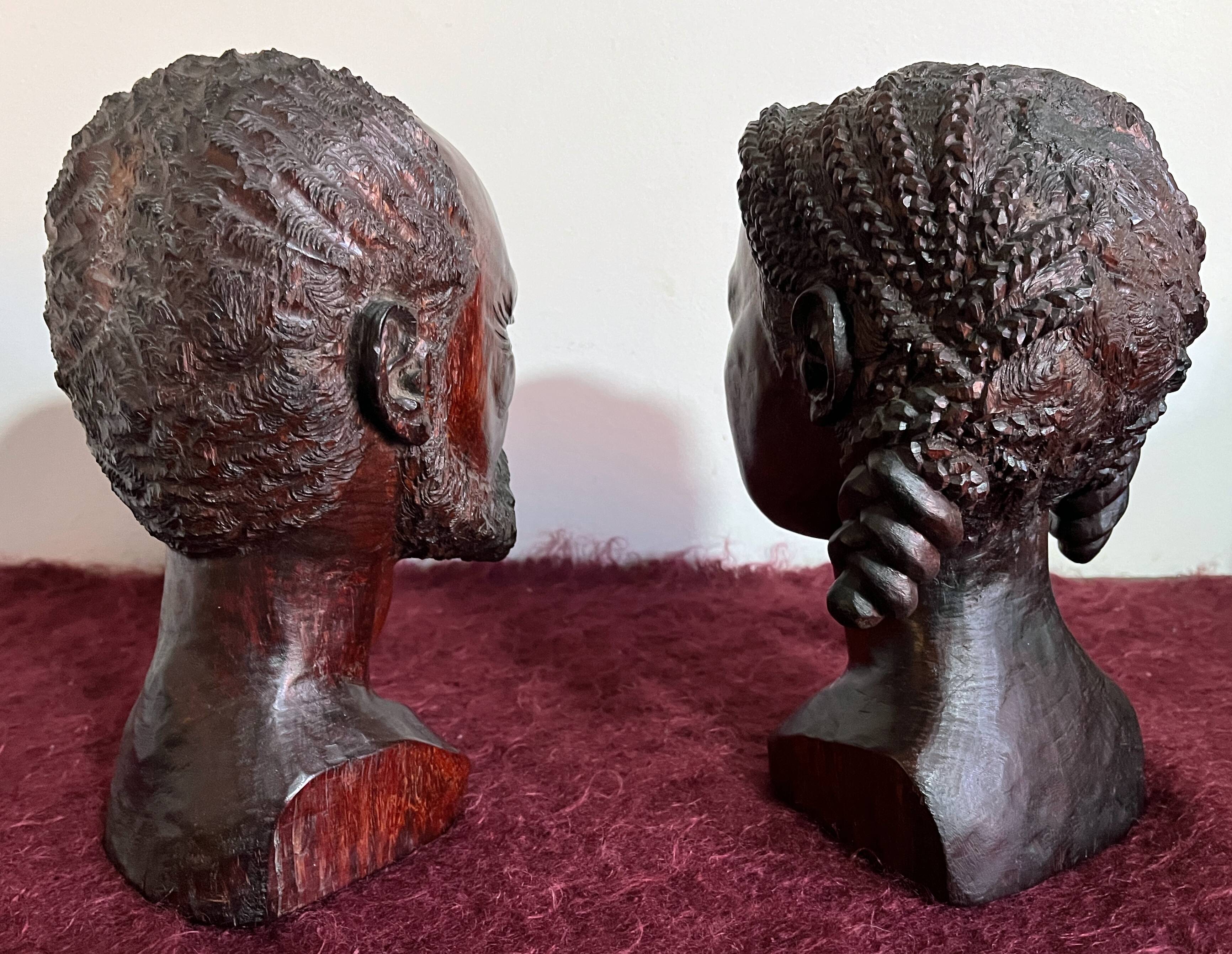 Bustes d'un couple bernard ranarison (daté de 1959) art malgache