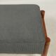Footrest in vintage style, wooden pouffe, corduroy fabric , Graphite upholstery