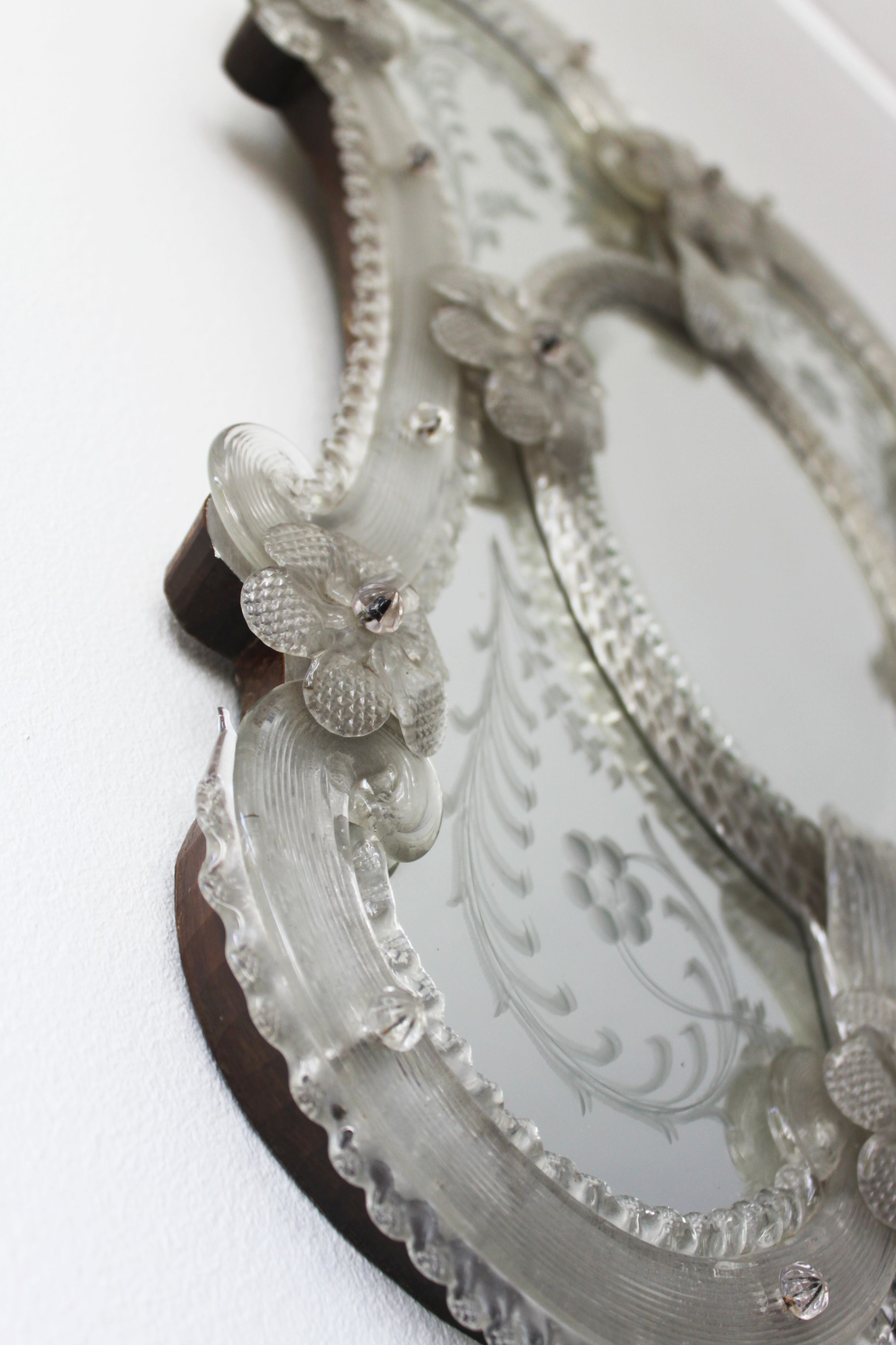 Venetian Murano glass mirror, Italy, 50s