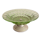 Art Deco Green Moulded Glass Coupe Centre Table with Metal Space Age Base
