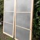 Pair of antique translucent glass sliding doors