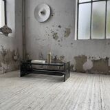Italian 80s coffee table in marble and glass