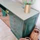 Green antique craft furniture counter