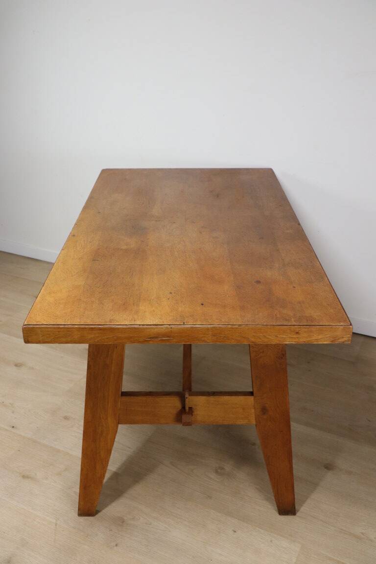 Oak dining table by René Gabriel, 1950
