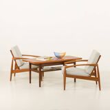 Vintage elevator teak table attr. to Kai Kristiansen, 1960s