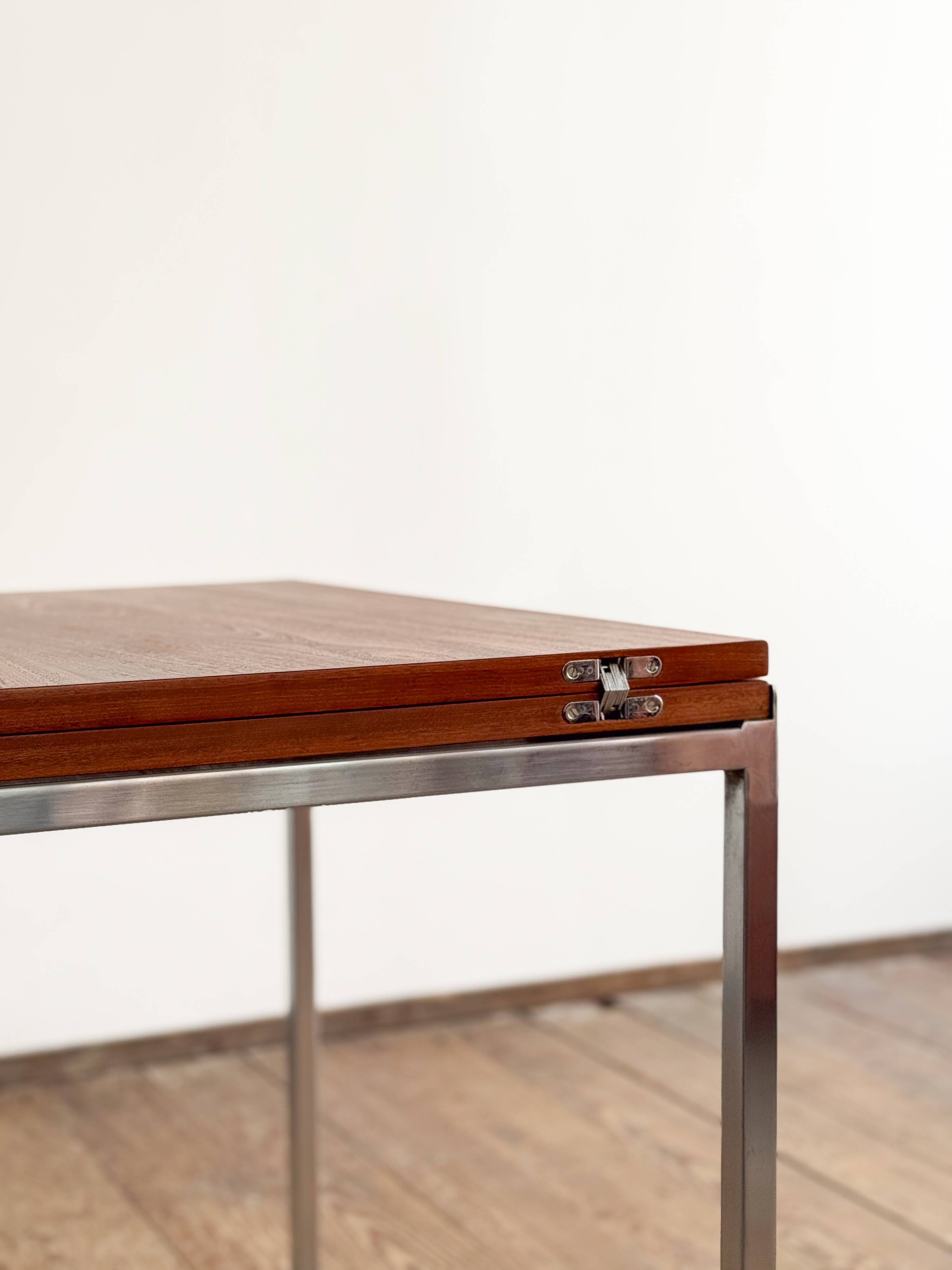 Table extensible par Wilhelm Renz en teck et chrome, Mid Century design