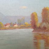 Huile sur toile par Paul Berthier représentant un paysage