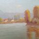 Landscape by Paul Berthier, oil on panel
