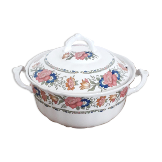 Vintage porcelain soup bowl -Pontesa Spain -Flower patterns-1980