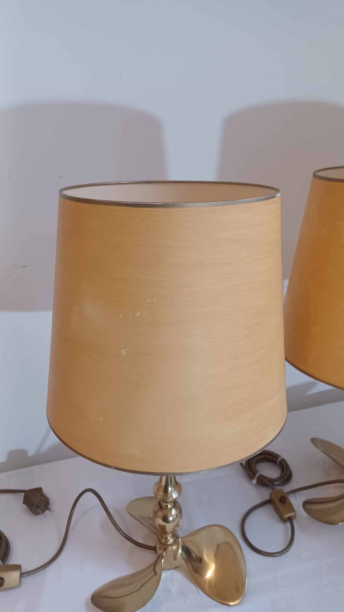 Lot de 2 lampes Hollywood Regency, années 1960/70, en laiton