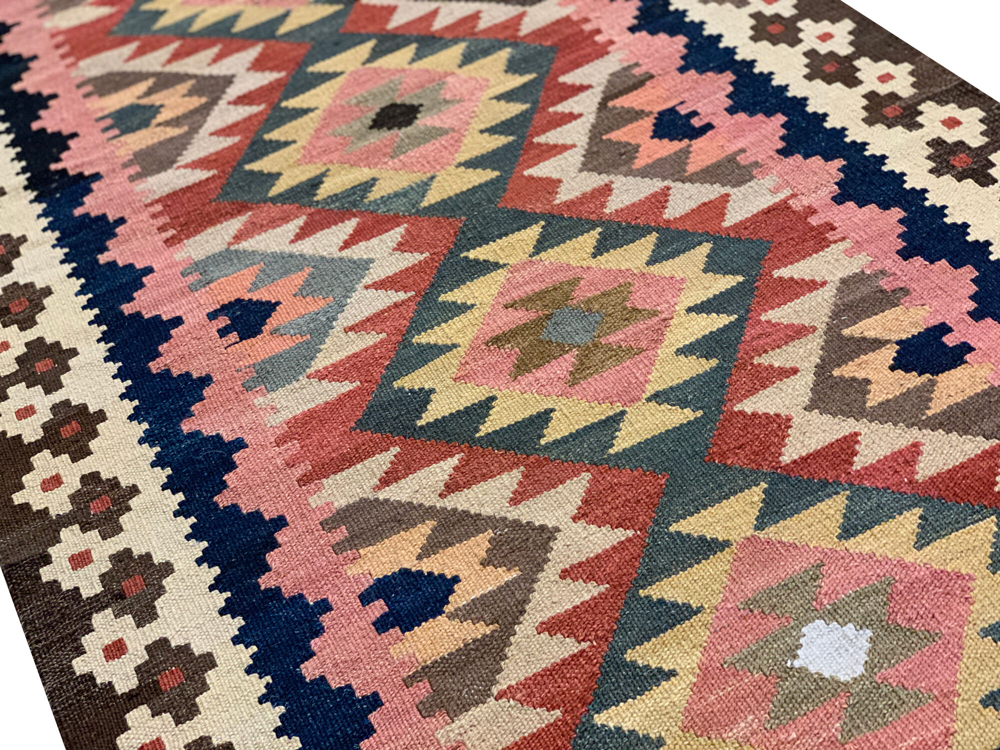 Handmade afghan kilim runner rug 100x279cm