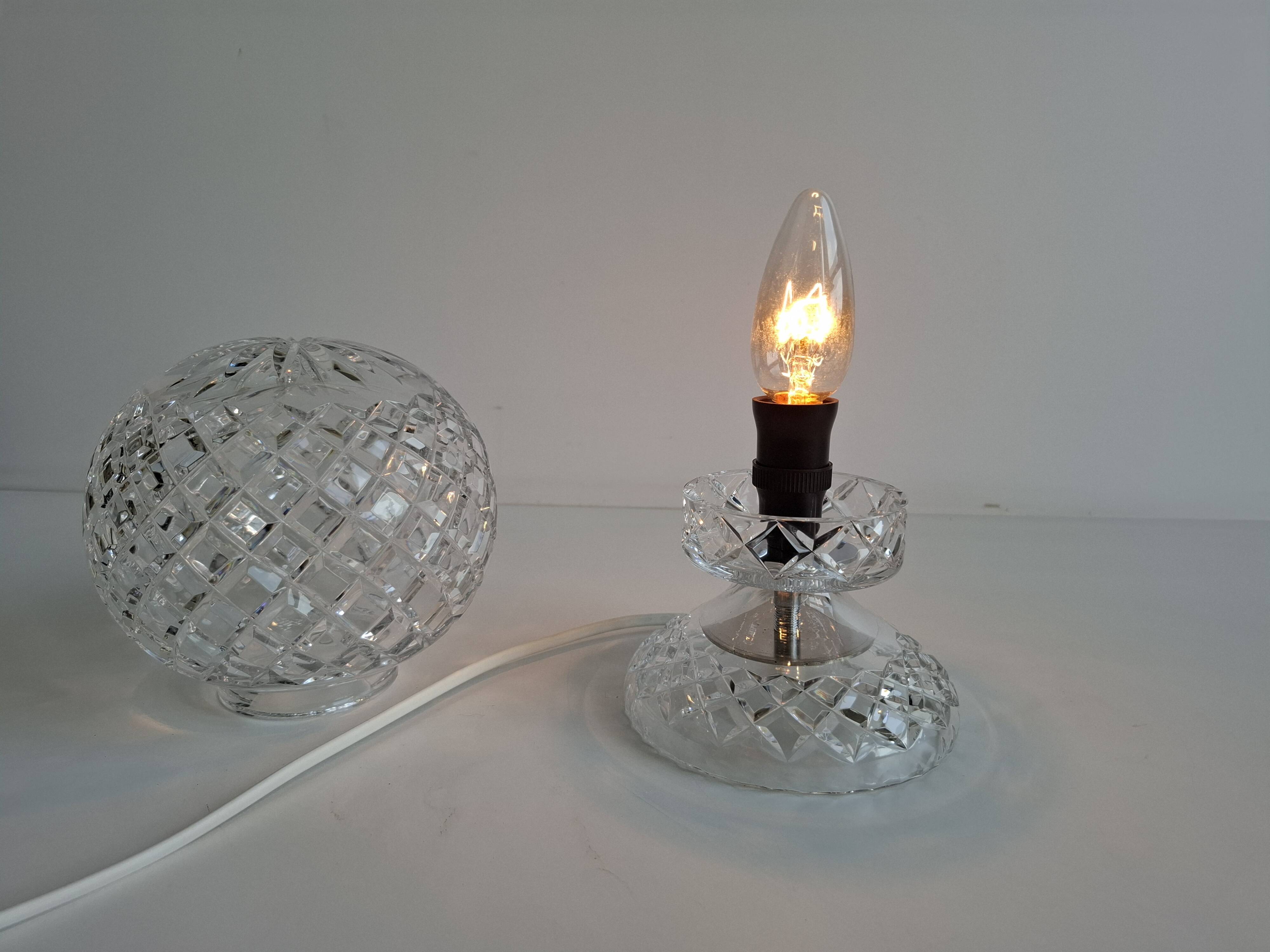 Vintage Czech Cut Crystal Table Lamp