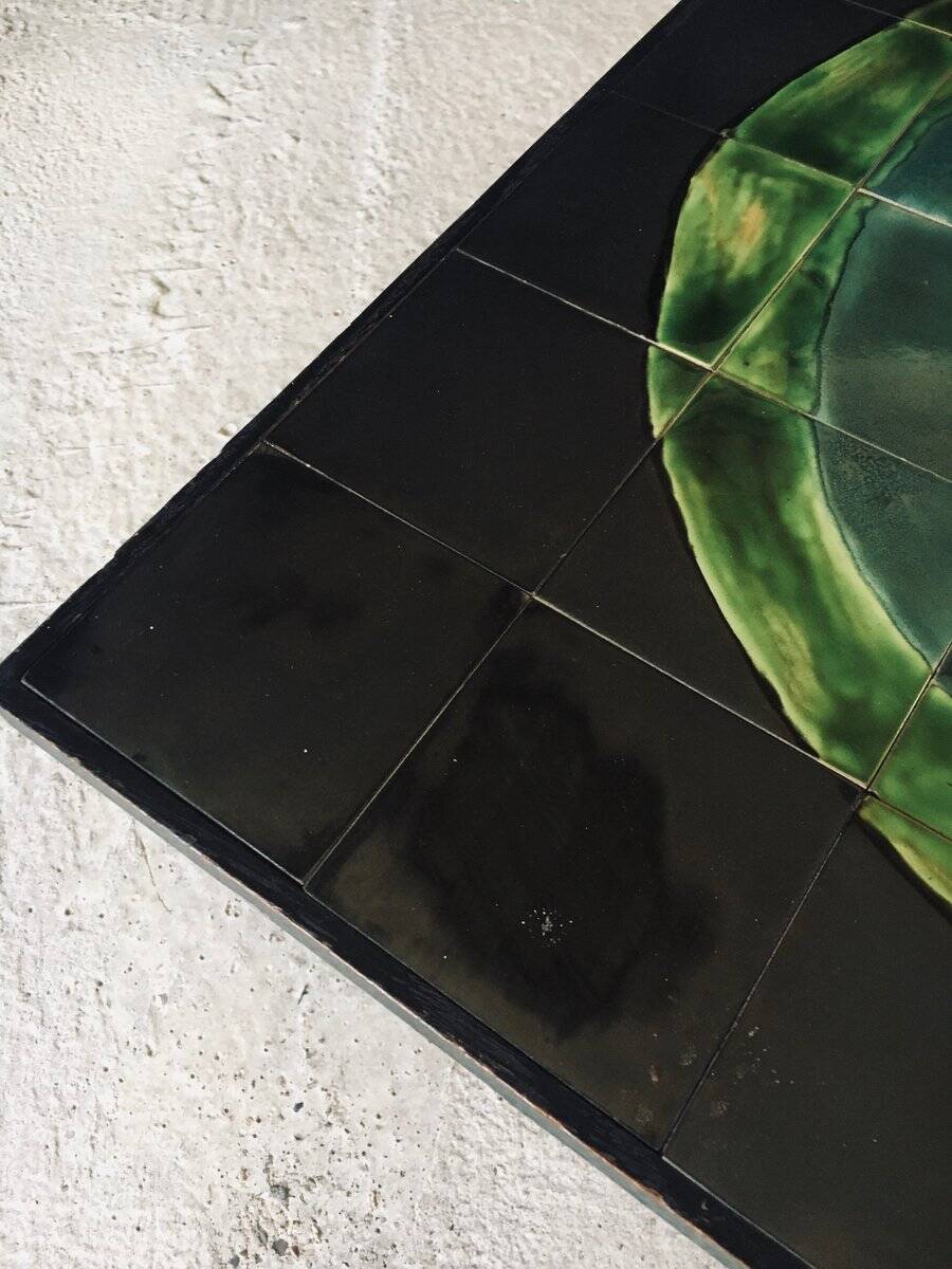 Mid-Century Studio Ceramic Tile Coffee Table, Belgium, 1960s