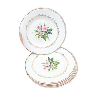 6 dessert plates Bagatelle Luneville Badonviller