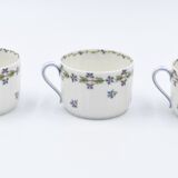 Three cups and under porcelain tea cups from Limoges Haviland barbed-wire décor