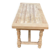 Table à manger de ferme extensible rénovée en bois massif 200cm 1950