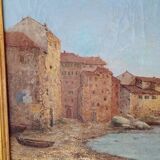 Tableau huile sur toile port du sud corras