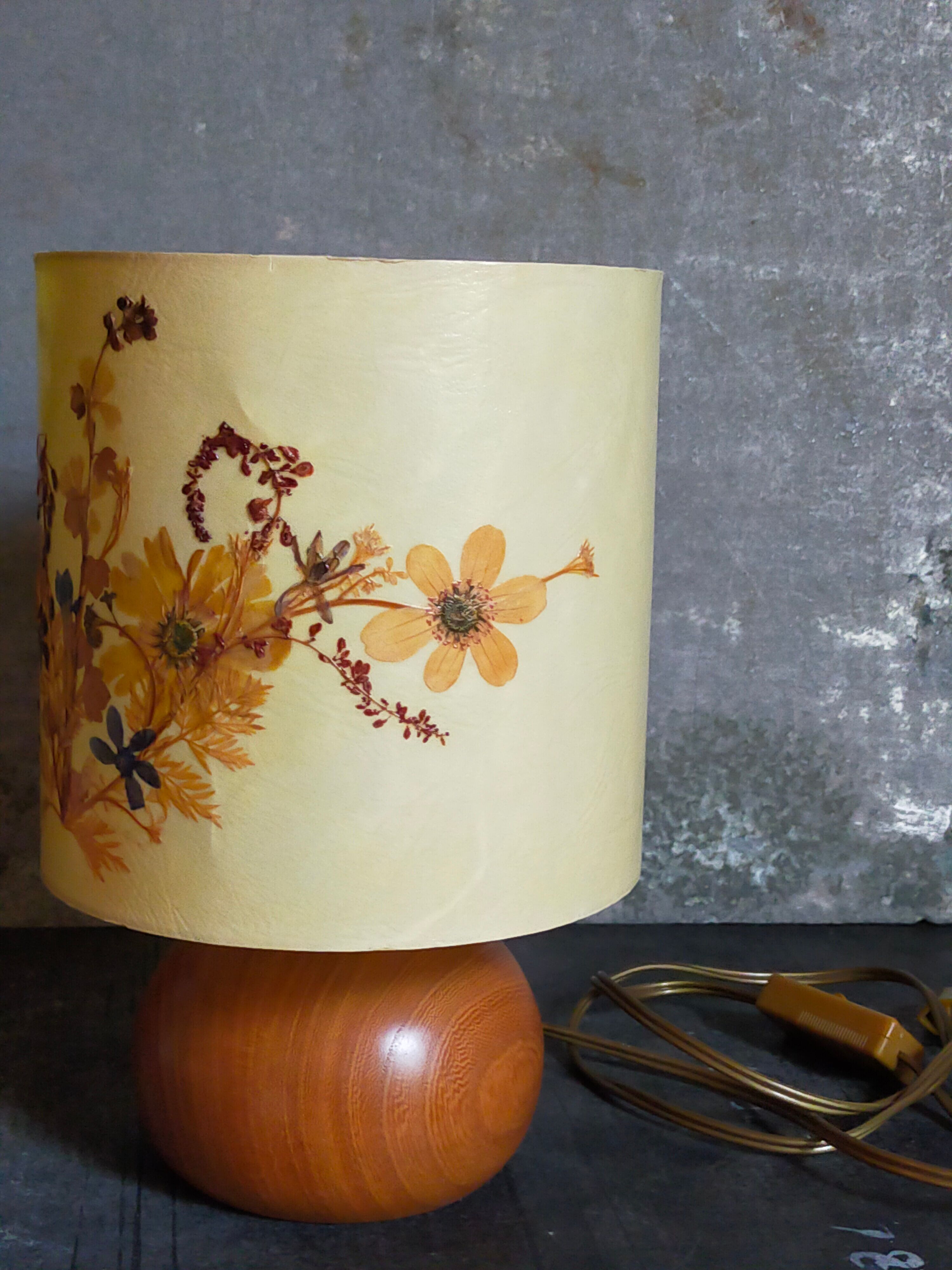 Lampe de chevet en bois vintage