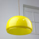 Mid-century Yellow Glass & Brass Pendant Lamp