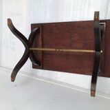 Table basse style empire en bois placage et laiton