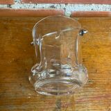 Vintage crystal ice bucket with mold and chrome metal handle