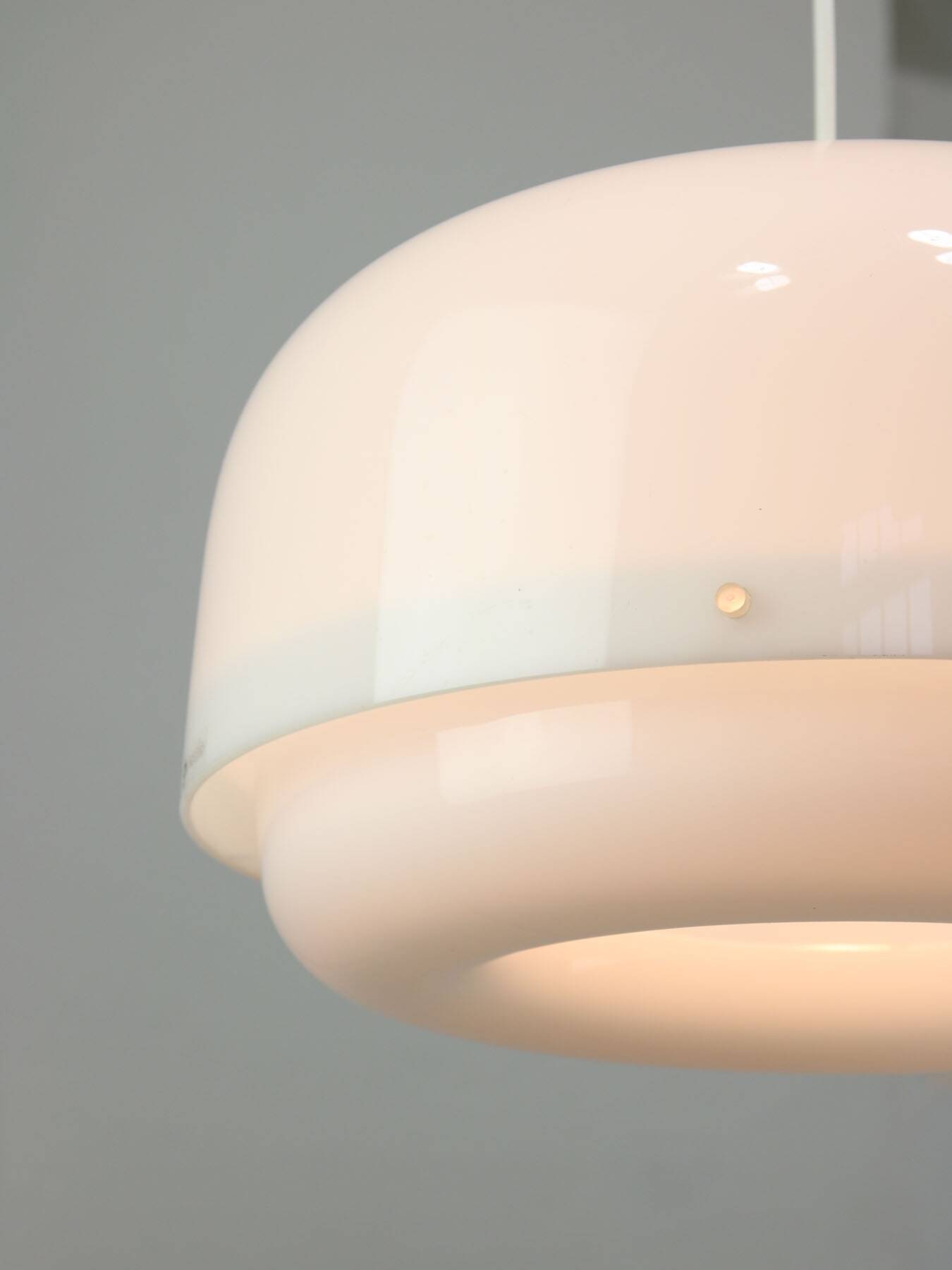 Italian White Medusa Pendant Brass Edition by Luigi Massoni for Guzzini, 1970s