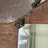 Antique hat rack/coat hook with beveled mirror