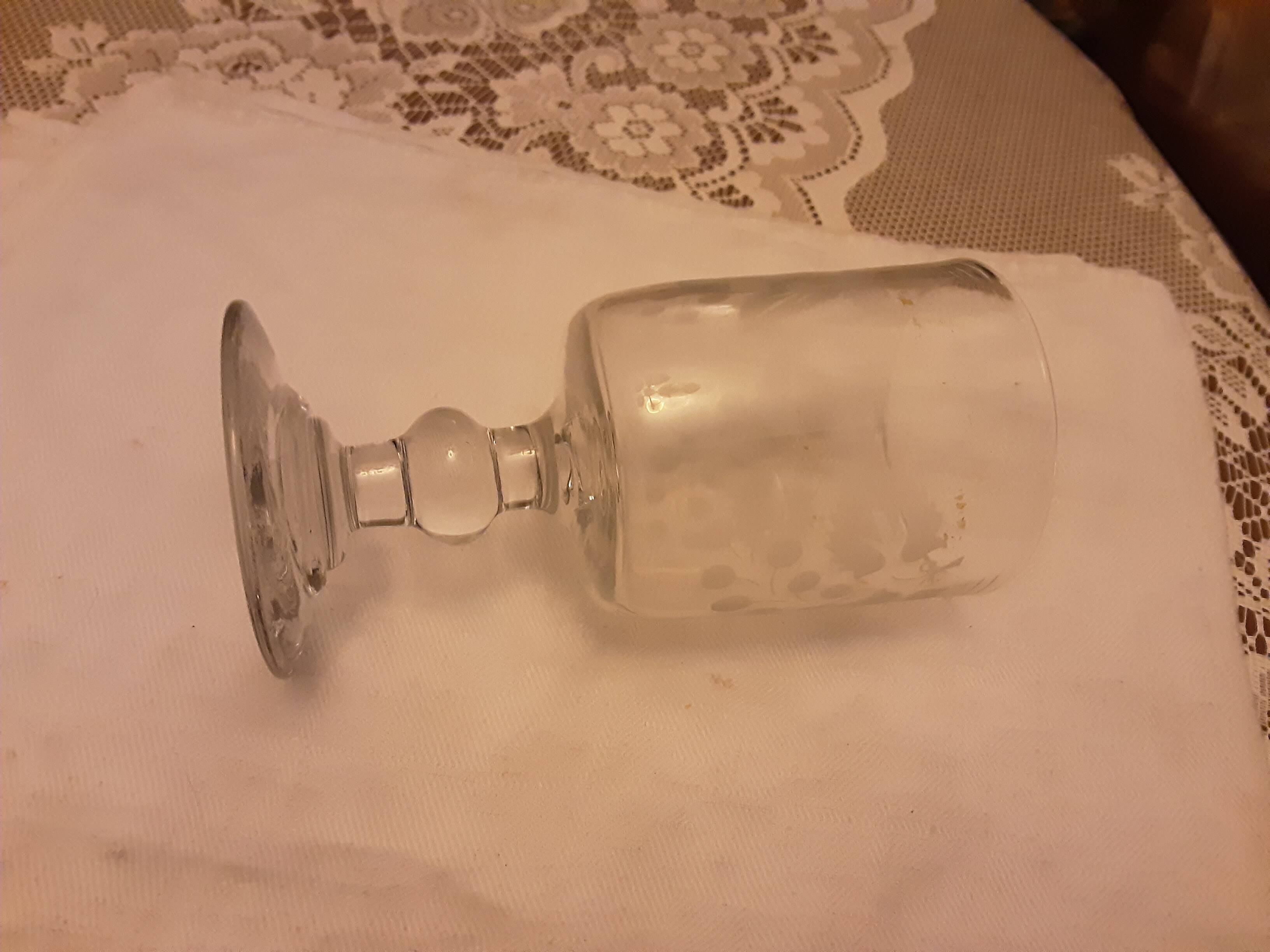 Antique 19th century glass, blown sand, bunches of grapes