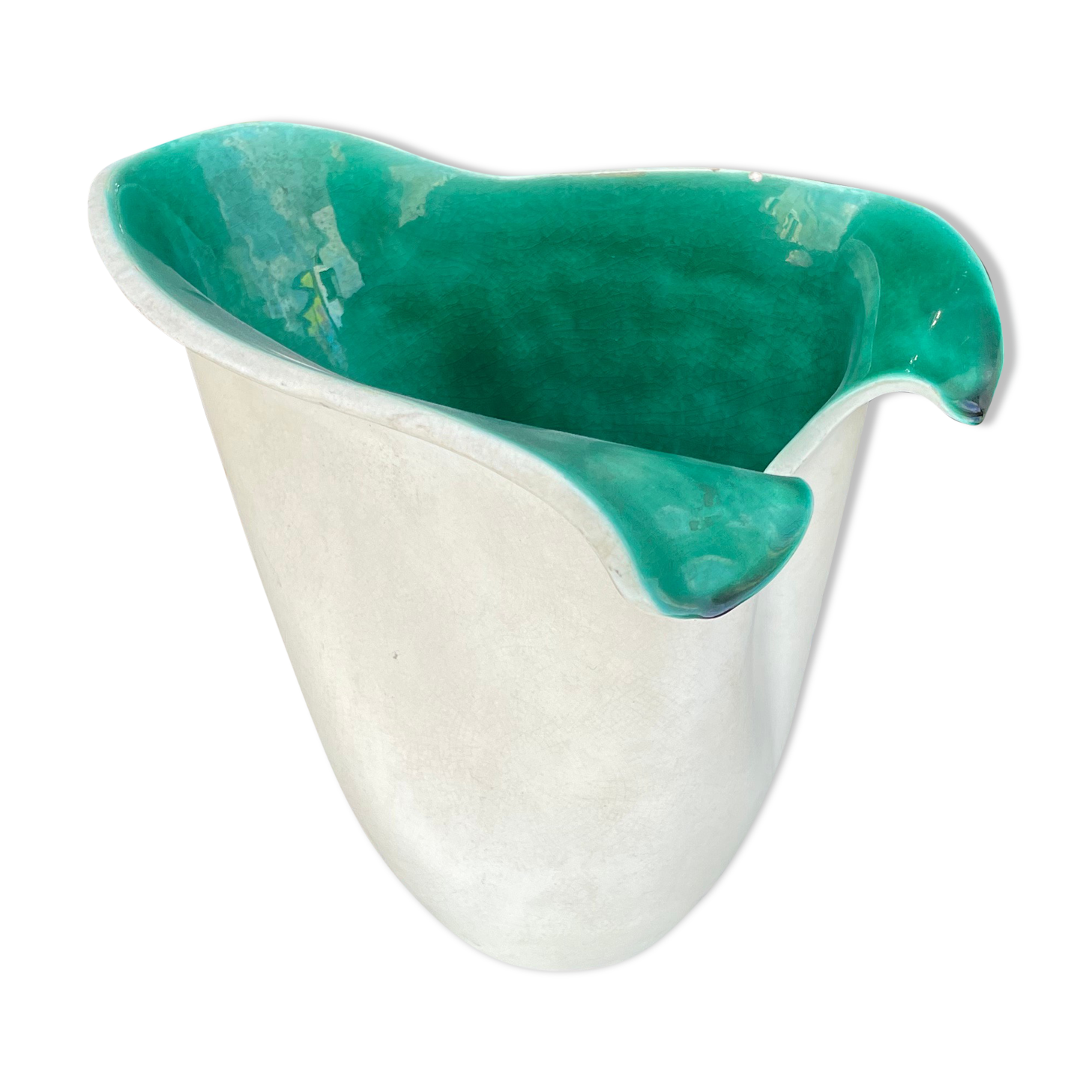 Elchinger white and green vase