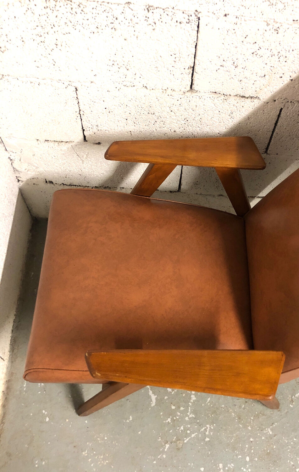 Pair of armchairs Scandinavian design feet compass vintage period 1960s