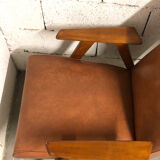 Pair of armchairs Scandinavian design feet compass vintage period 1960s