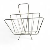 70s magazine rack in gold-tone metal