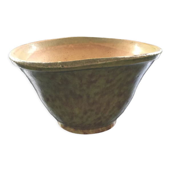 Coupe grès moucheté jaune et vert
