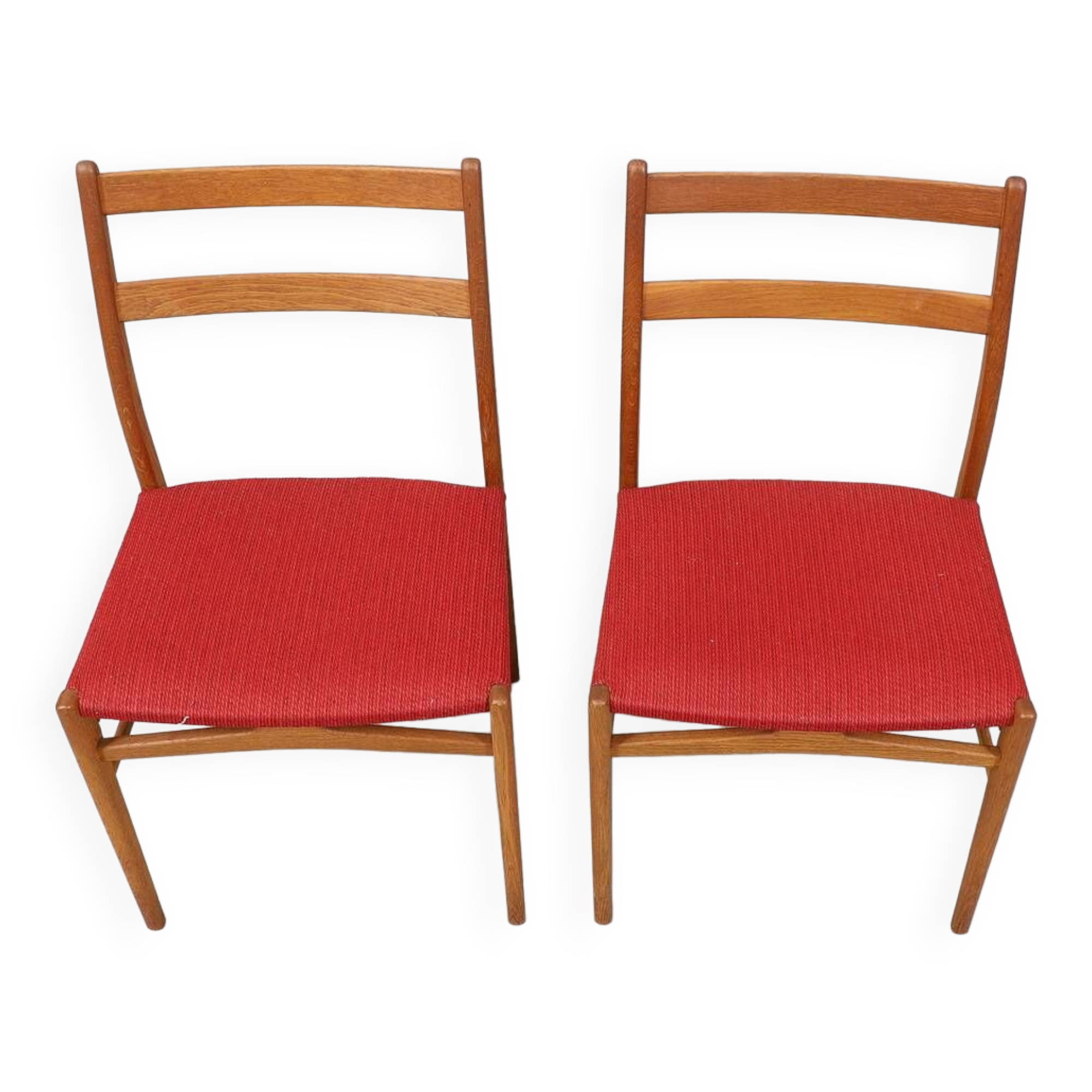 Pair of teak and fabric chairs, 1960 Sweden