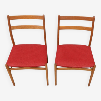 Paire de chaises en Teck et tissu, 1960 Suède