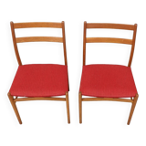 Pair of teak and fabric chairs, 1960 Sweden