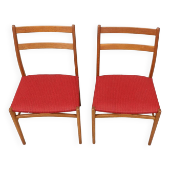 Pair of teak and fabric chairs, 1960 Sweden
