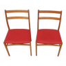 Paire de chaises en Teck et tissu, 1960 Suède