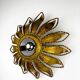 Spanish sunburst ceiling light fixture or sconce in gilt iron, circa 1960