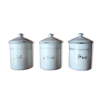 Set of 3 JAPY enameled pots