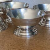7 silver metal ice cream cups